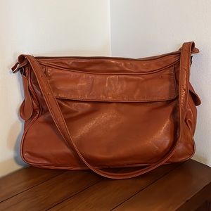 Vintage leather tote shoulder bag